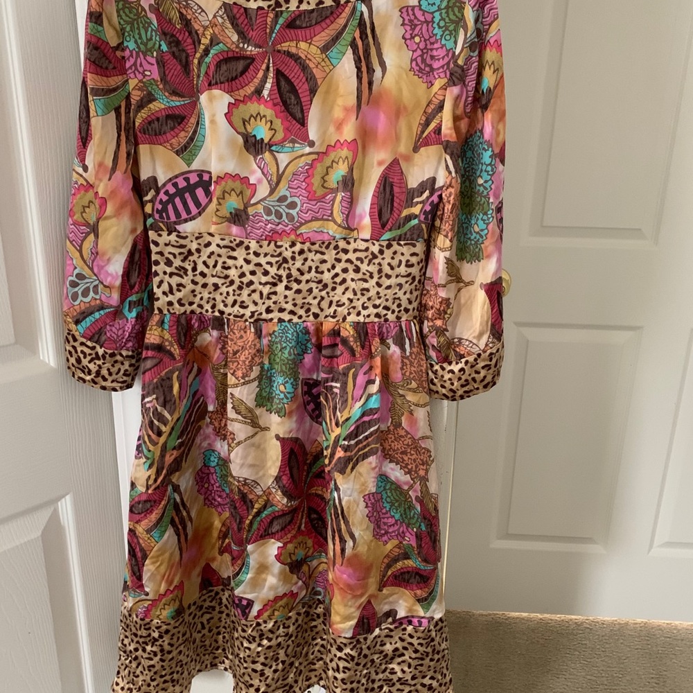 WD.NY 100%silk leopard floral dress - Picture 4 of 4